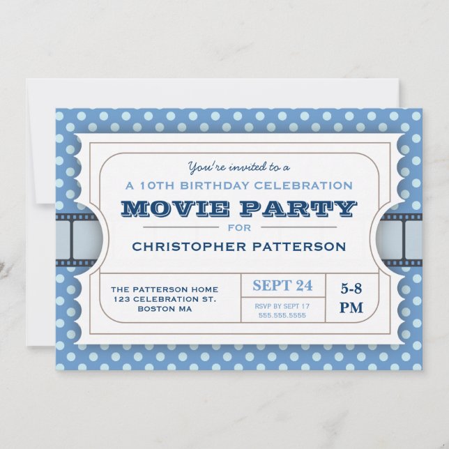 Invitation Billet d'entrée pour la fête d'anniversaire de la  (Devant)