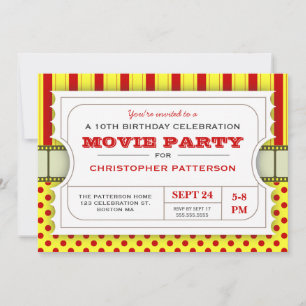Invitation Billet d'entrée pour la fête d'anniversaire de la 