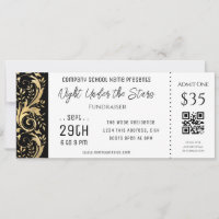 Billet d'événement Gold Black Border Company Schoo