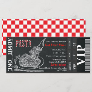 Invitation Billet Dîner Pâte Chalk VIP Rustic Dinner Party