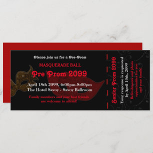 Invitation Billet d'invitation pré-prom Masquerade Style,chic