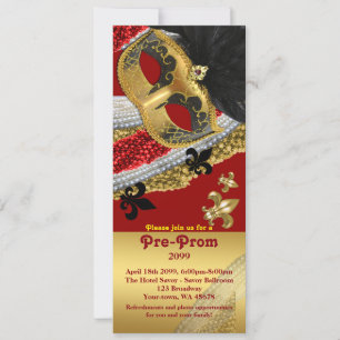 Invitation Billet d'invitation pré-prom, Pré Prom, masquerade