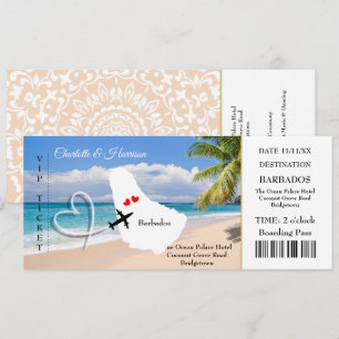 Invitation Billet Embarquement Pass Mariage Destination Barba