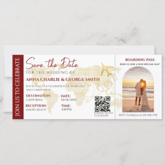 Invitation Billet Enregistrer La Date Avec mariage Photo