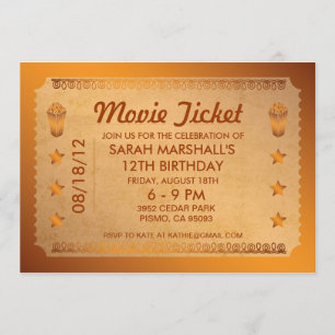 Invitation Billet film bronze