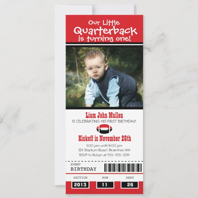 Invitation Billet Football Anniversaire (Devant)