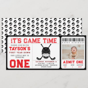 Invitation Billet Hockey première année en bas 1er anniversai
