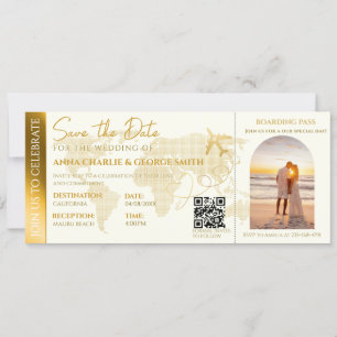 Invitation Billet Pass Embarquement Avec mariage Photo