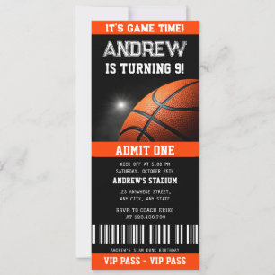 Invitation Billet personnel pour un match de basketball le jo