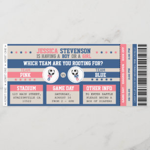 Invitation Billet sport de révélation de genre