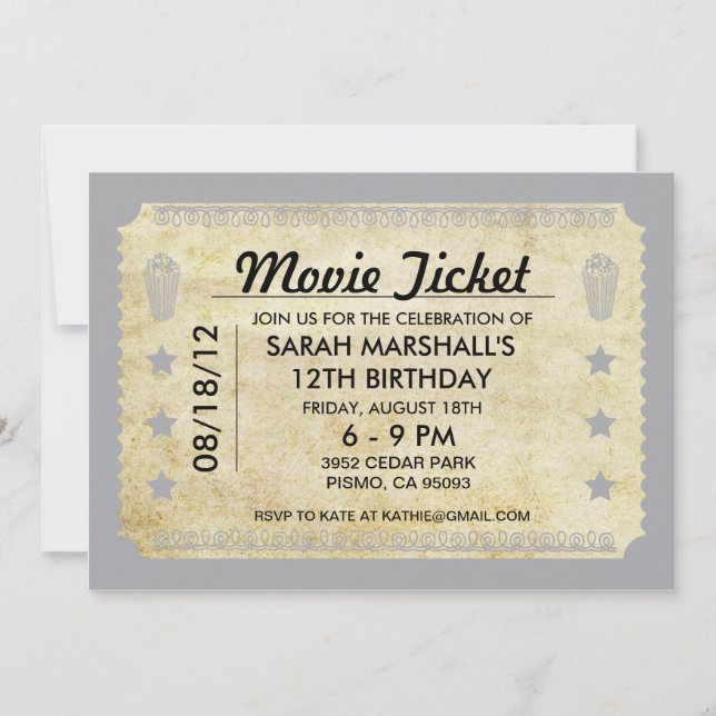 Invitation Billet vidéo (Devant)