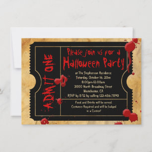 Invitation Billet Vintage Halloween Splatz