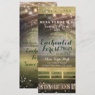Invitation Billet VIP du Prom Enchanted Forest String Lights