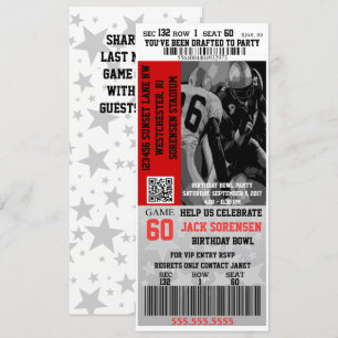 Invitation Billet VIP Football Anniversaire Célébration Sport