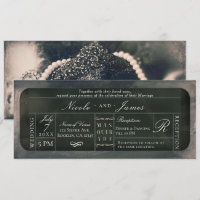 Billet VIP Mariage Paillettes Étincelles Argent Bl
