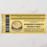 Billet VIP Ticket Or 50e Anniversaire