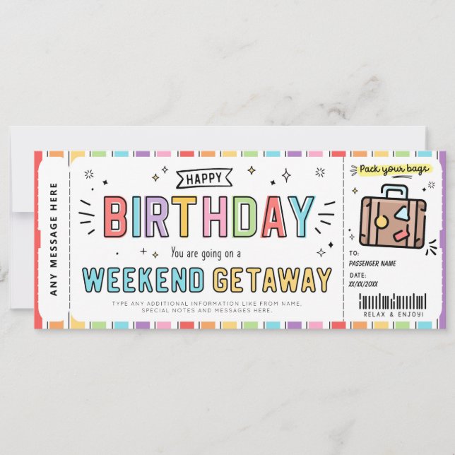 Invitation Billet voyage surprise - Voyage sur route - faux c (Devant)