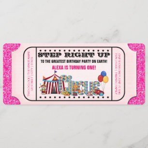 Invitation Billets Circus Girls Anniversaire