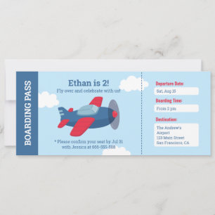 Invitation Billets d'avion Boys d'anniversaire 