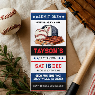 Invitation Billets de base-ball de première année en bas 1er 