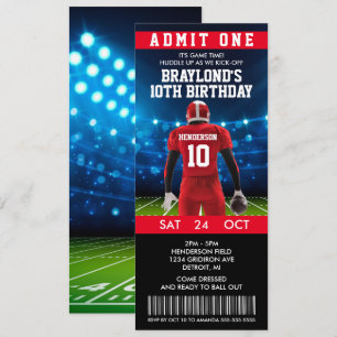 Invitation Billets de football Anniversaire