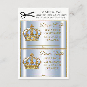 Invitation Billets de tombola pour couche de prince