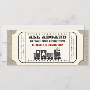 Invitation Billets de train vintage fête d'anniversaire