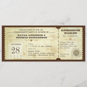 Invitation Billets d'engagement pour la typographie vintage