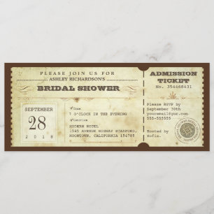 Invitation Billets d'exposition de mariée pour la typographie