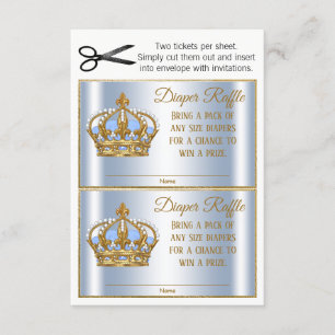 Invitation Billets Prince Diaper Raffle