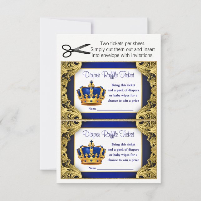Invitation Billets Prince Diaper Raffle (Devant)