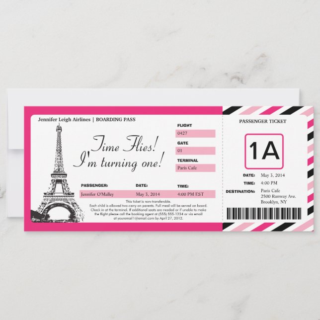 Invitation Billetterie Paris Anniversaire (Devant)