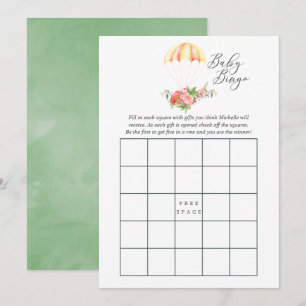 Invitation Bingo Baby Shower Bouquet Floral Parachute