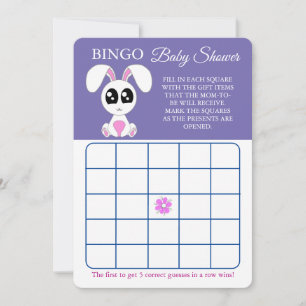 Invitation Bingo, Baby shower Flyer, Rabbit
