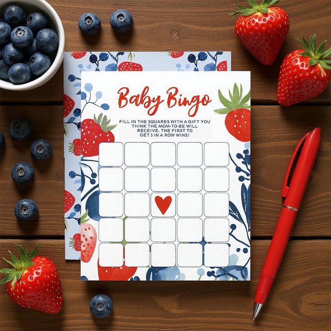 Invitation Bingo Bébé Sucré aux Fruits (This adorable design is bursting with charm, perfect for a spring and summer baby shower vibe!)