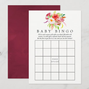 Invitation Bingo de Baby Shower au Charme Rustique et Chic Vi