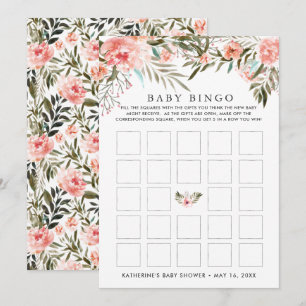 Invitation Bingo de Baby Shower Floral Été Ensoleillé
