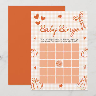 Invitation Bingo de bébé à la chute d'un petit bébé citrouill