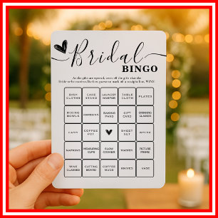 Invitation Bingo de douche de mariée Calligraphie élégante de