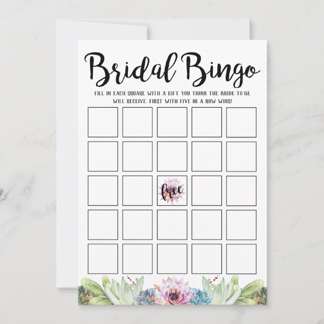 Invitation Bingo de Fêtes des mariées successives (Devant)