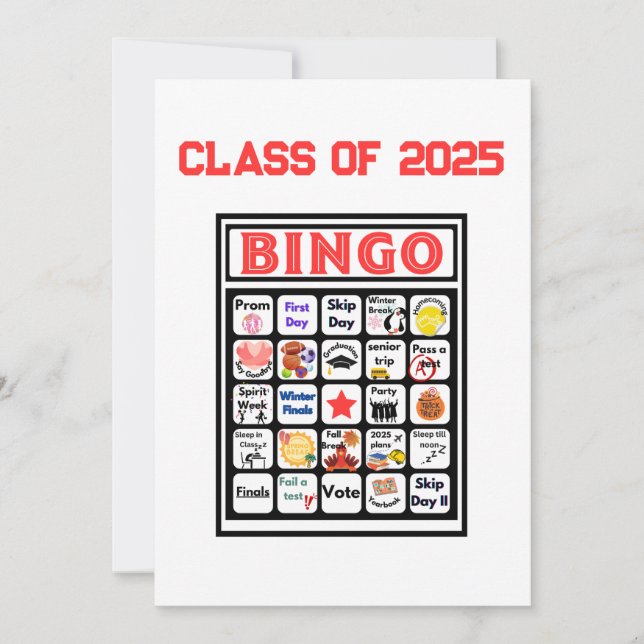 Invitation Bingo de la classe terminale (Devant)