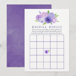 Invitation Bingo de la douche de mariage aux fleurs aquarelle