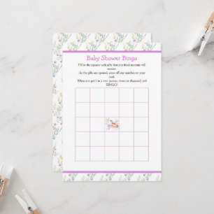 Invitation Bingo du Baby shower aux oiseaux mignons de printe