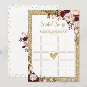 Invitation Bingo Gold Parties scintillant Marsala Showgame