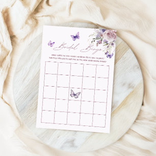 Invitation Bingo nuptiale Fête des mariées violet Jeu
