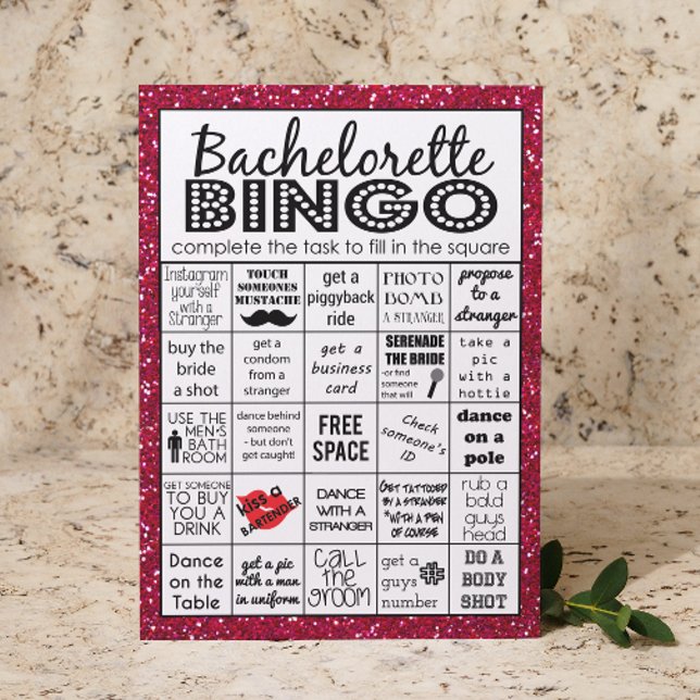 Invitation Bingo Red Hot Bachelorte, Partie, Défi (Créateur téléchargé)