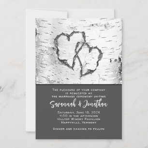 Invitation Birch Tree Mariage Deux Coeurs