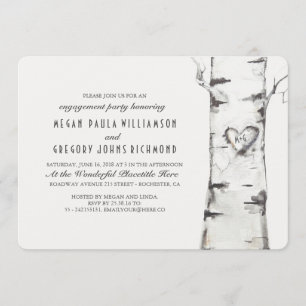 Invitation Birch Tree Rustic Engagement Party