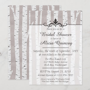 Invitation Birch Tree Rustic Nature Nuptiale Douche Invitatio