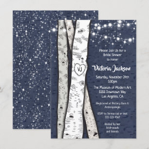 Invitation Birch Tree Soirée Twinkle Lights Fête des mariées